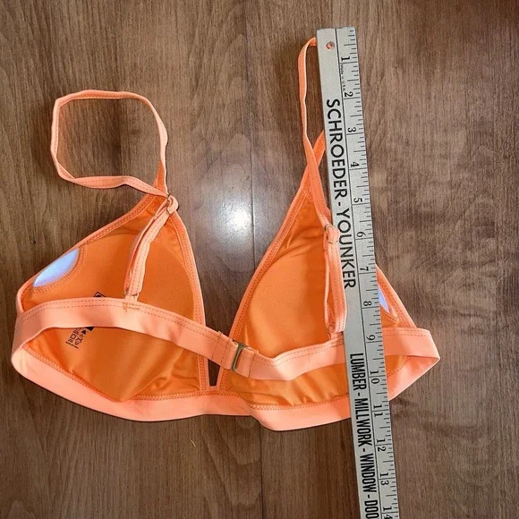 NEW Dixxon Sz M Triangle Micro Bikini Bright Orange Swimsuit Top &‎ Bottom 2 Pc. - Picture 11 of 14